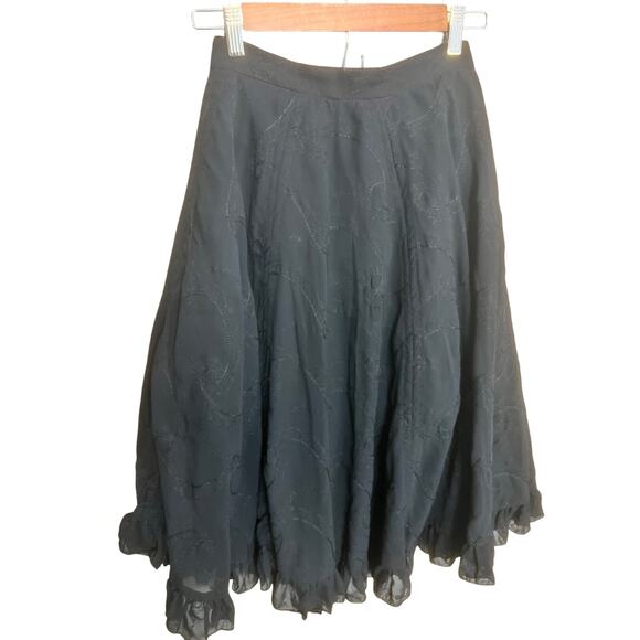 Black Peace Now Sz M Grunge Y2K Goth Skirt Japan Jirai Kei Style BPN Peasant - Picture 1 of 14